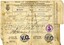 Certificate of Discharge with name of seaman, ship, date and other particulars filled in by hand with ink