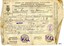 Certificate of Discharge with name of seaman, ship, date and other particulars filled in by hand with ink