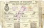 Certificate of Discharge with name of seaman, ship, date and other particulars filled in by hand with ink