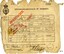 Certificate of Discharge with name of seaman, ship, date and other particulars filled in by hand with ink
