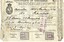 Certificate of Discharge with name of seaman, ship, date etc filled in by hand with ink