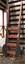 Wooden frame and metal supports; wood is painted orange