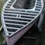 The viator, in the process of restoration, with the inside of the hull exposed. 