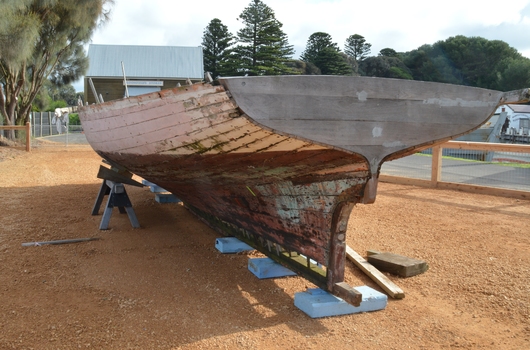 view of the stern during the restoration process