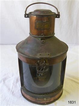 Side profile of lamp showing two nameplates
