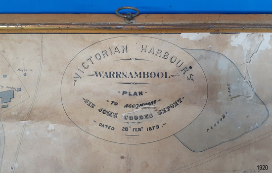 Text includes 'Victorian Harbours Warrnambool plan to accompany Sir John Coode's report Dated 28 Feb 1879'