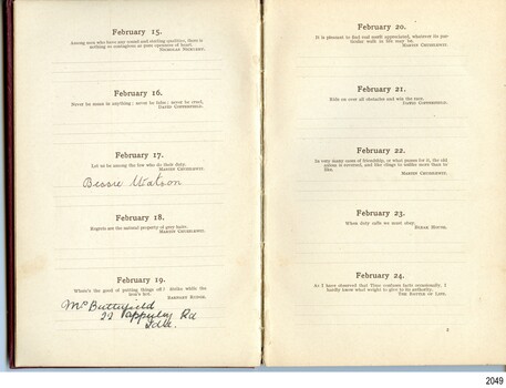Birthday of February 19th, with address in the U.K. included