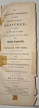 Fly page of upright book, showing repairs and tears.
