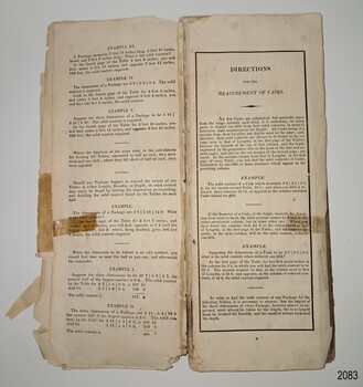 Two page opening with Examples and Directions