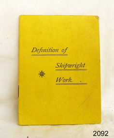 Book, Definition of Shipwright Work