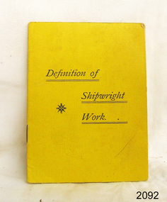 Book, Definition of Shipwright Work