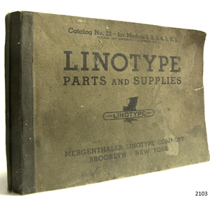 Book, Linotype Parts and Supplies