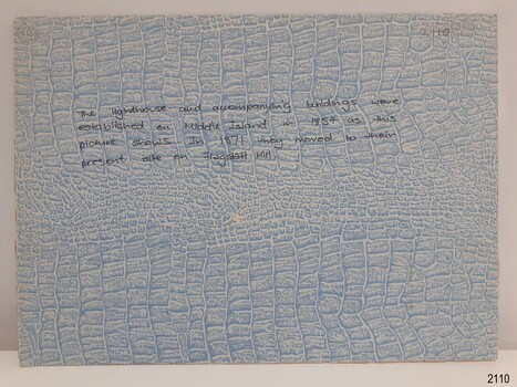 Photograph is mounted on card, the back of which has this inscripton