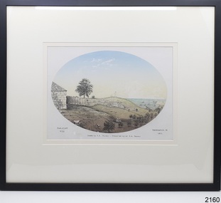 Drawing; a coloured scene of Flagstaff Hill towards Middle Island