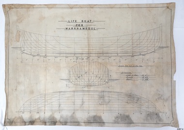 Line drawing on parchment for the Lifeboat Warrnambool