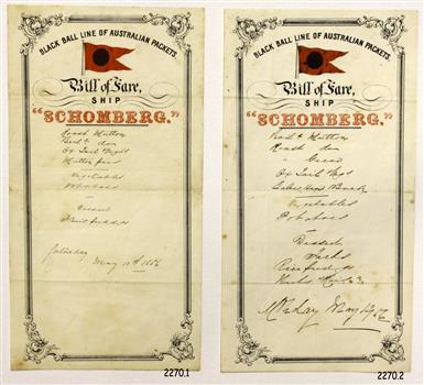 Two rectangular pages with black and red print