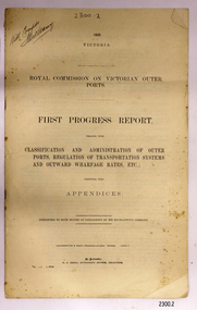 Document, Royal Commission on Vicrorian Outer Ports, 1925