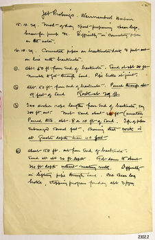Handwritten document, in nib pen, with points listing work done at a particular time, continued from previous page