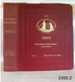 Book, Lloyds Register of Shipping 1956-57 Vol 1