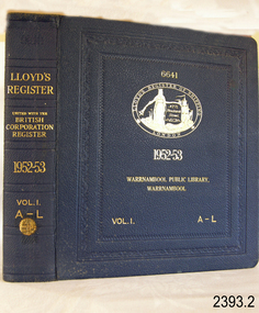 Book, Lloyds Register of Shipping 1952-53 Vol 1