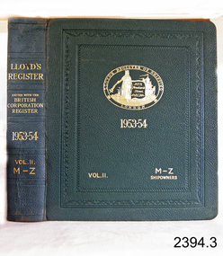 Book, Lloyds Register of Shipping 1953-54 Vol 2