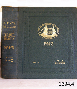 Book, Lloyds Register of Shipping 1954-55 Vol 2