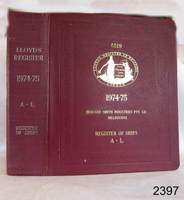 Book, Lloyds Register of Shipping 1974-75 A-L