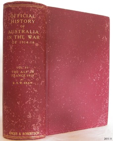 Book, Official History of Australia in the War of 1914-18 Vol 6-1