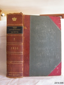 Book, The Victoria Government Gazette 1855 2 Vol 9