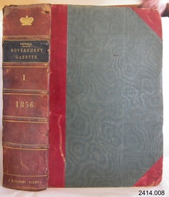 Book, The Victoria Government Gazette 1856 1 Vol 11