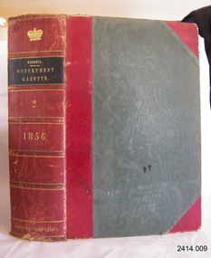 Book, The Victoria Government Gazette 1856 2 Vol 12