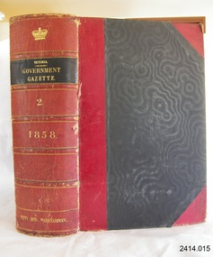 Book, The Victoria Government Gazette 1858 2 Vol 16