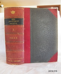 Book, The Victoria Government Gazette 1859 1 Vol 17