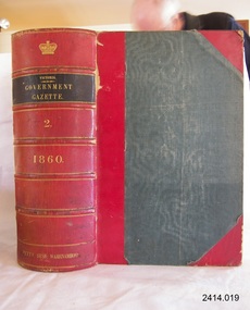 Book, The Victoria Government Gazette 1860 2 Vol 20