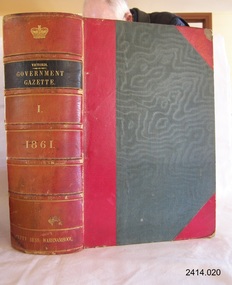 Book, The Victoria Government Gazette 1861 1 Vol 21