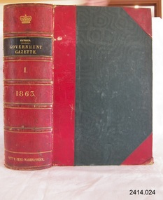 Book, The Victoria Government Gazette 1863 1 Vol 25