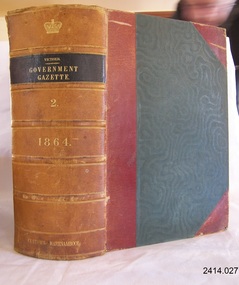 Book, The Victoria Government Gazette 1864 2 Vol 28
