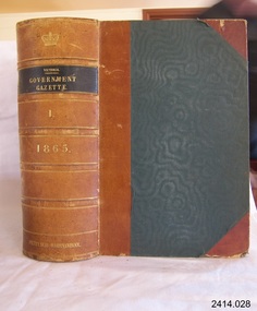 Book, The Victoria Government Gazette 1865 1 Vol 29