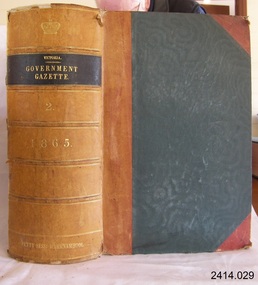 Book, The Victoria Government Gazette 1865 2 Vol 30