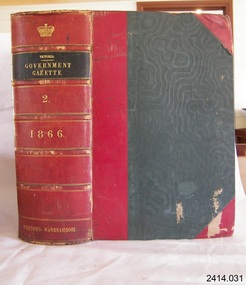 Book, The Victoria Government Gazette 1866 2 Vol 32