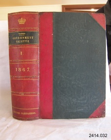Book, The Victoria Government Gazette 1867 1 Vol 33