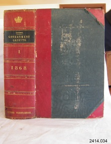 Book, The Victoria Government Gazette 1868 1 Vol 35