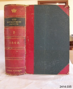 Book, The Victoria Government Gazette 1868 2 Vol 36