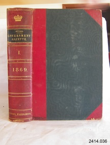 Book, The Victoria Government Gazette 1869 1 Vol 37