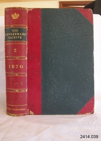 Book, The Victoria Government Gazette 1870 2 Vol 40