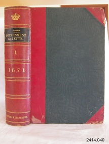 Book, The Victoria Government Gazette 1871 1 Vol 41