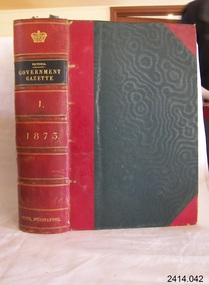 Book, The Victoria Government Gazette 1873 1 Vol 45