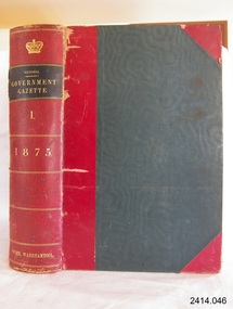 Book, The Victoria Government Gazette 1875 1 Vol 49