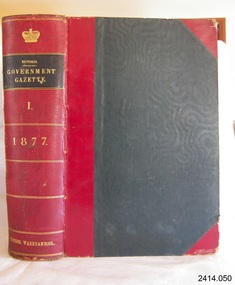 Book, The Victoria Government Gazette 1877 1 Vol 53