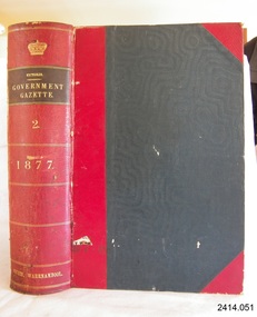 Book, The Victoria Government Gazette 1877 2 Vol 54